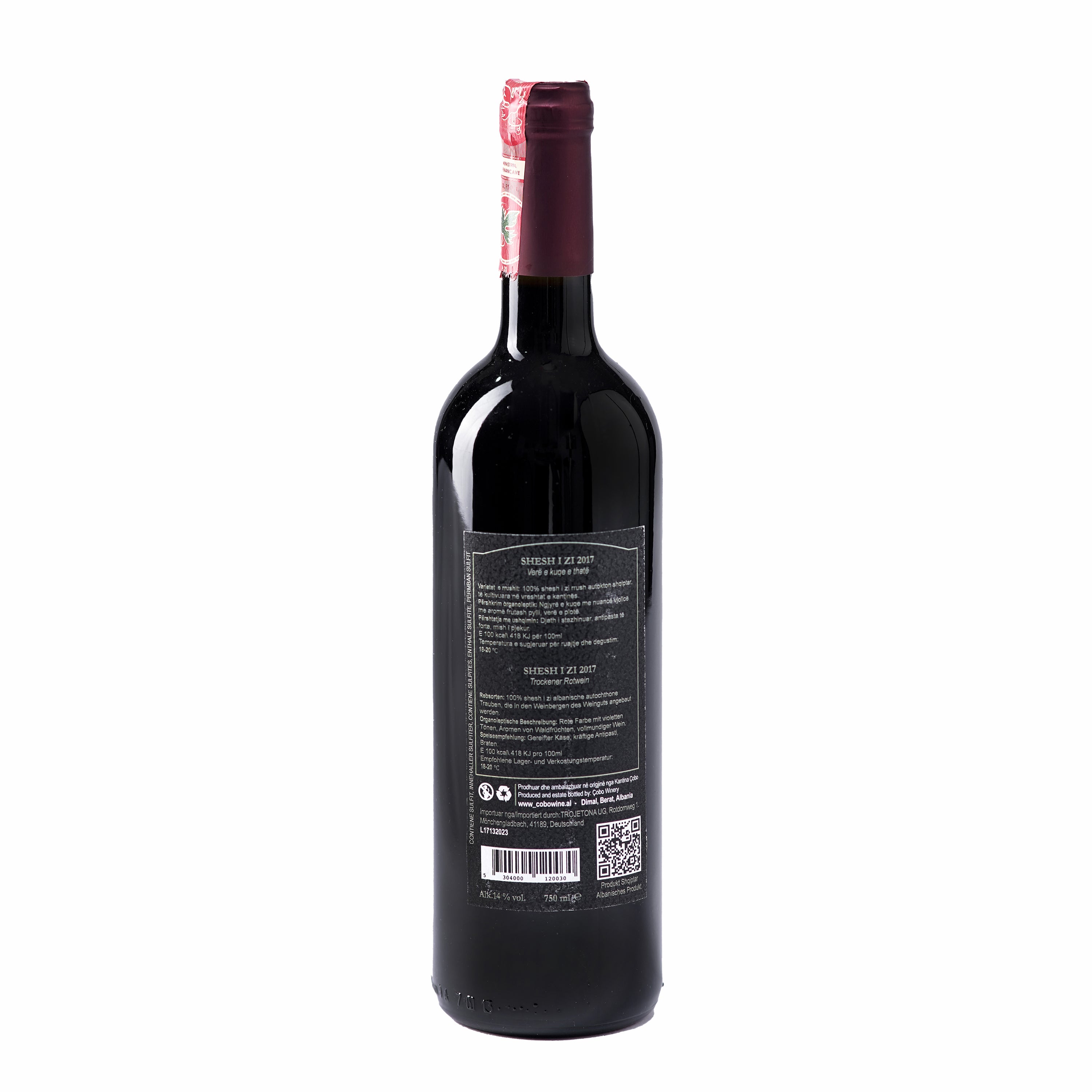 Albanian red wine "Shesh i Zi" 2017 ÇOBO - 750ml - Trojetona